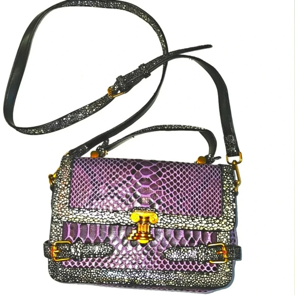 MOVDARL Purple Snake Skin Bag - Picture 1 of 8